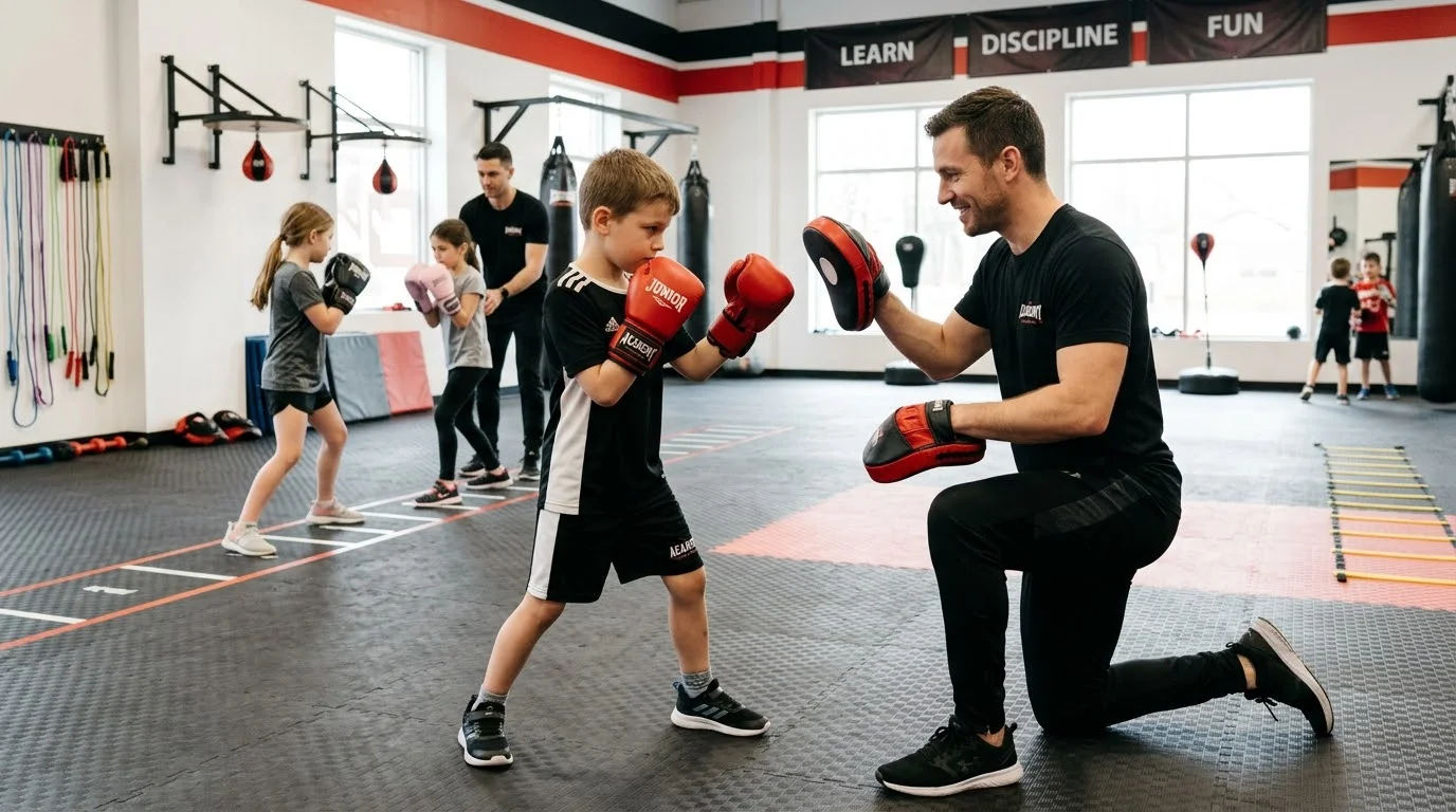 `Kids boxing lessons in Richmond Hill helping children learn boxing skills`